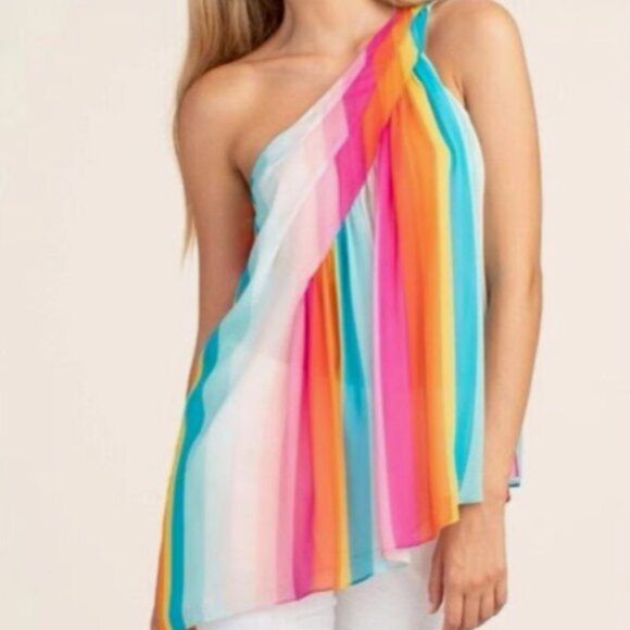 Trina Turk | Tops | Trina Turk Women Top Sz M One Shoulder Asymmetrical ...